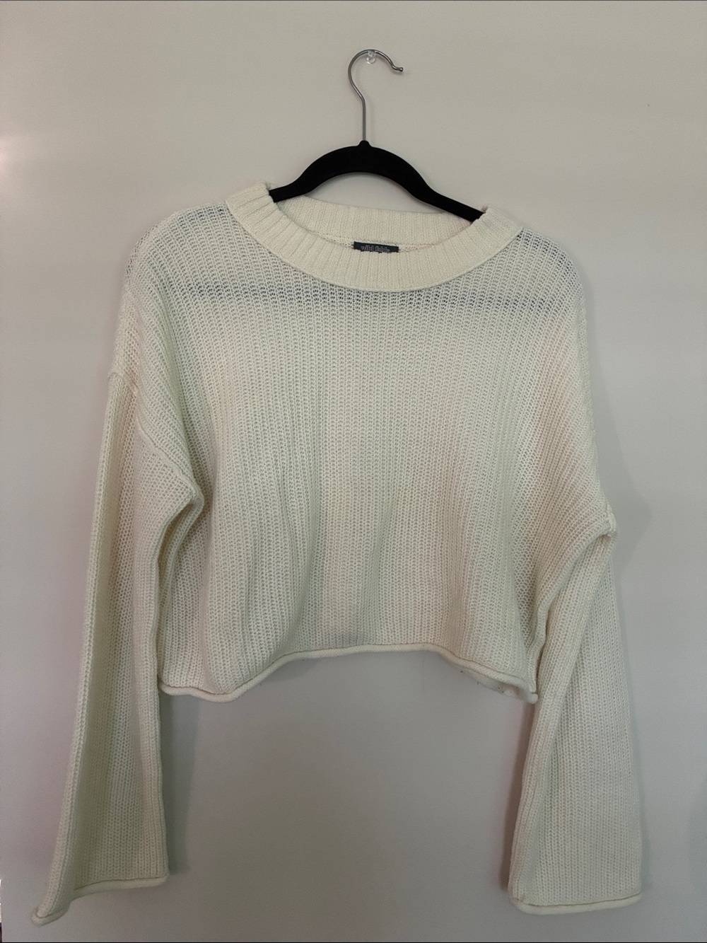 wild fable Cream Cropped Crewneck Sweater